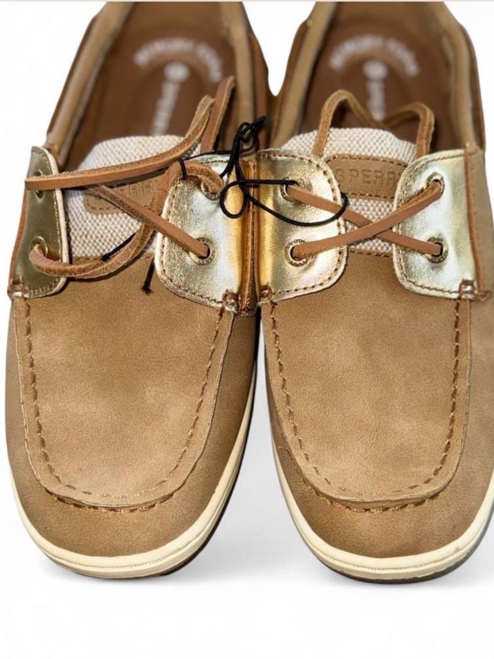 Sperry Top-Sider Whalefish Womens Size 6 Brown Gold Leather Memory Foam Shoes - Picture 4 of 11